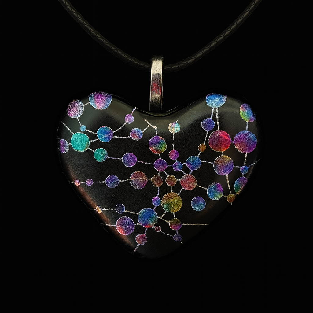 938-Multicolored Dichroic Glass Pendant