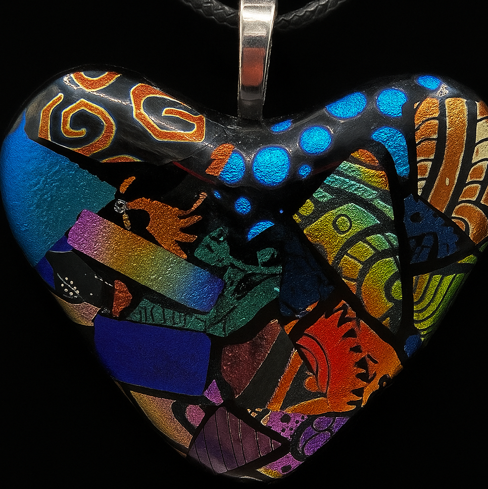 801- Large multicolored Dichroic glass Pendant