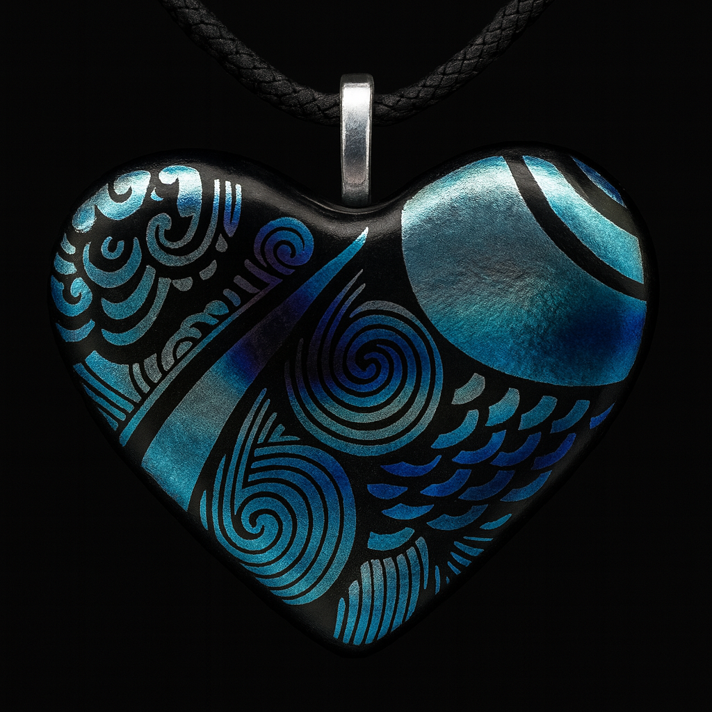 967-Blue and Silver Dichroic Pendant