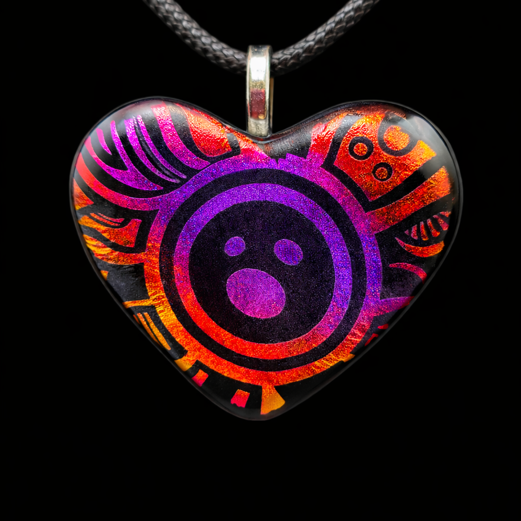 981-The Scream Dichroic Glass Pendant