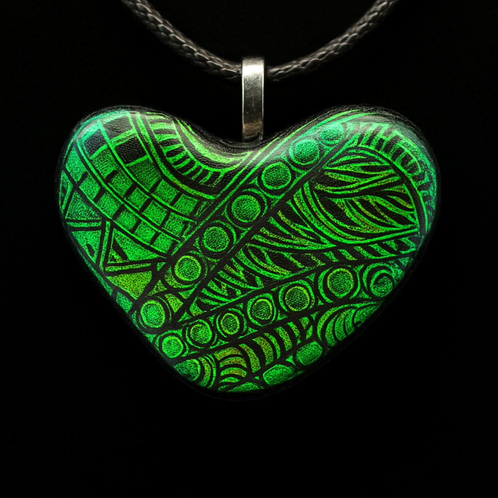 945- Emerald green heart