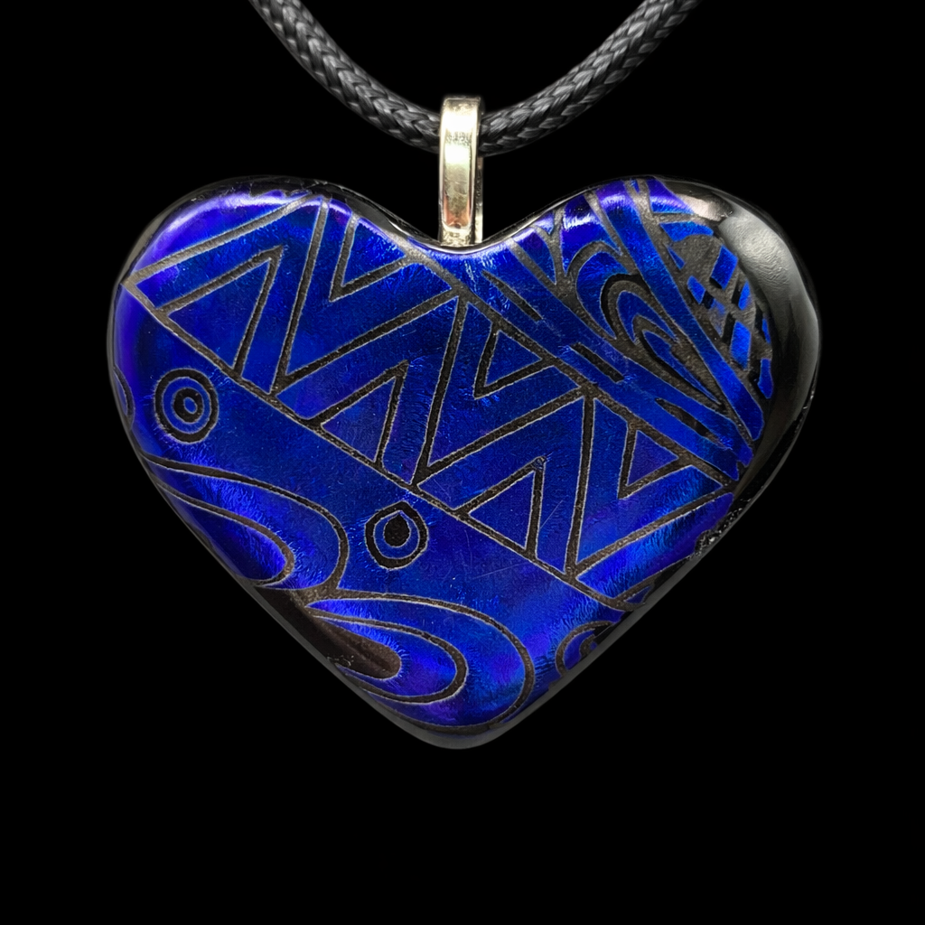977-Lush Cobalt Blue Dichroic Glass Pendant
