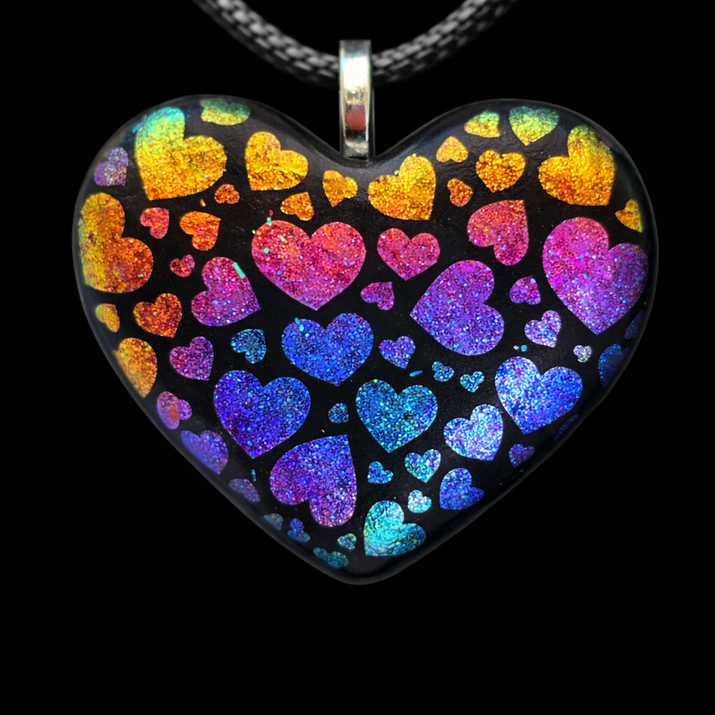993- Multicolored Hearts on Hearts