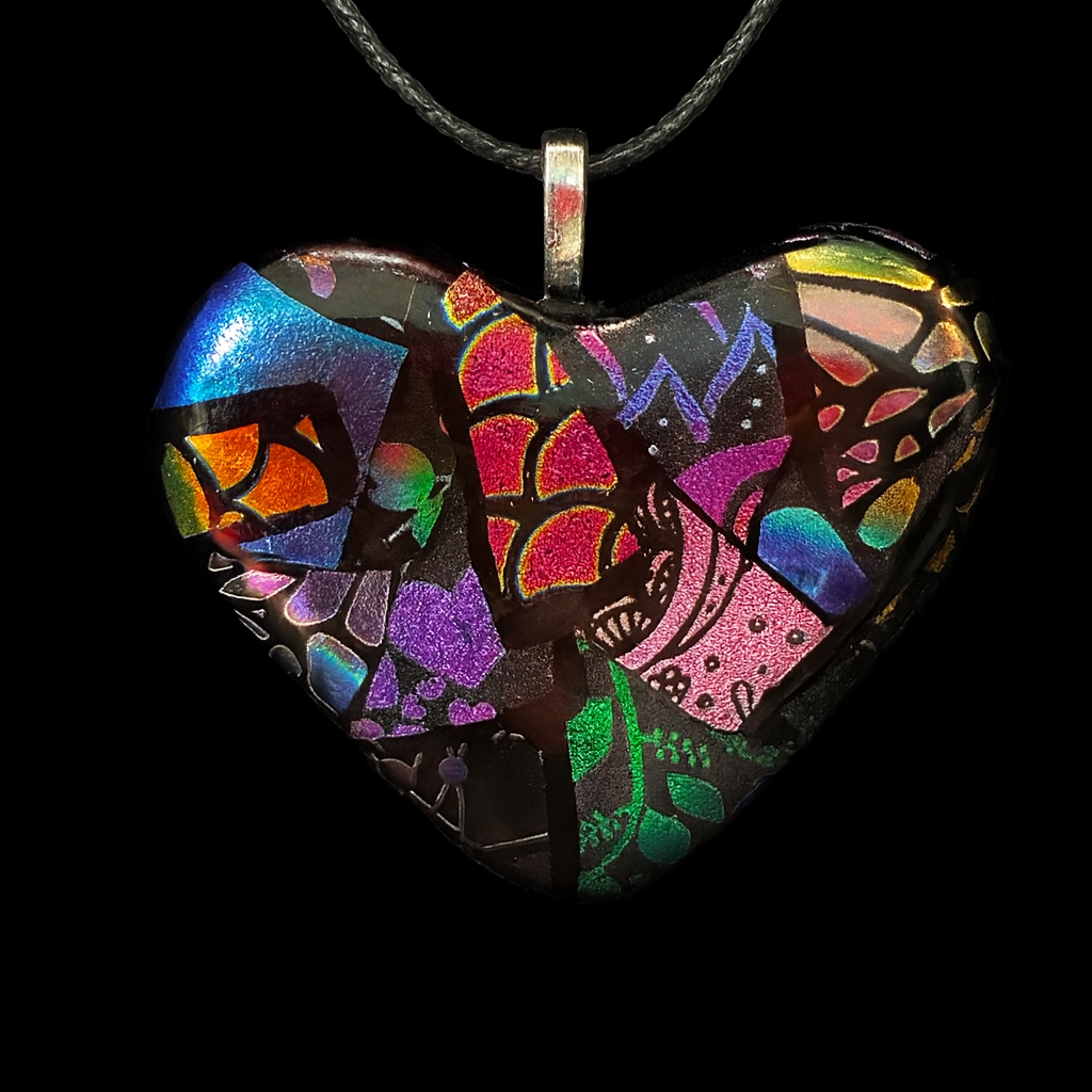 814-Multicolored Dichroic Glass Pendant