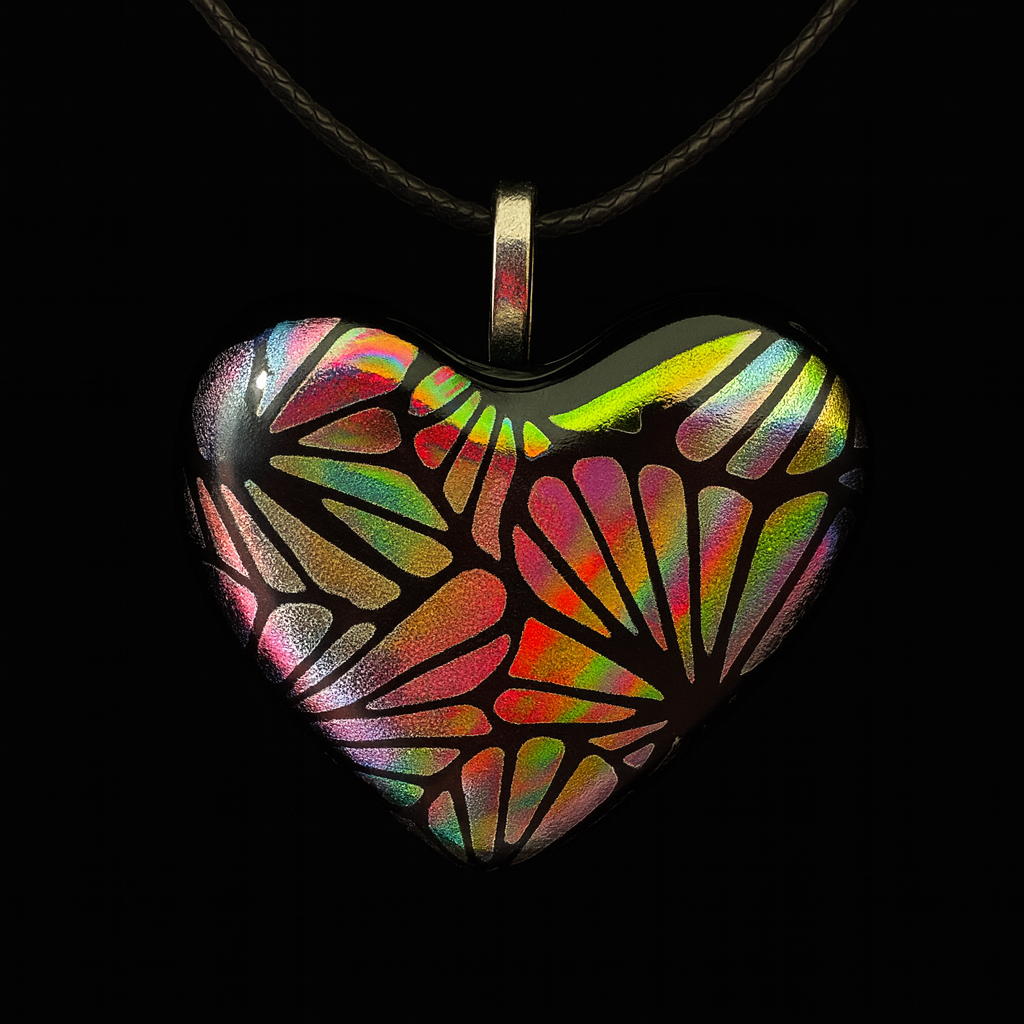 939-Multicolored Dichroic Glass Pendant
