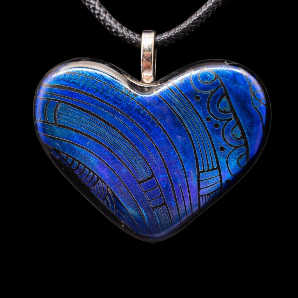 980-Blue/Green Dichroic Glass Pendant