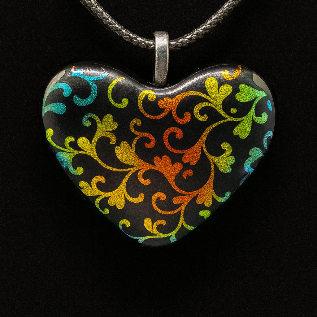 954-Multicolored heart pendant