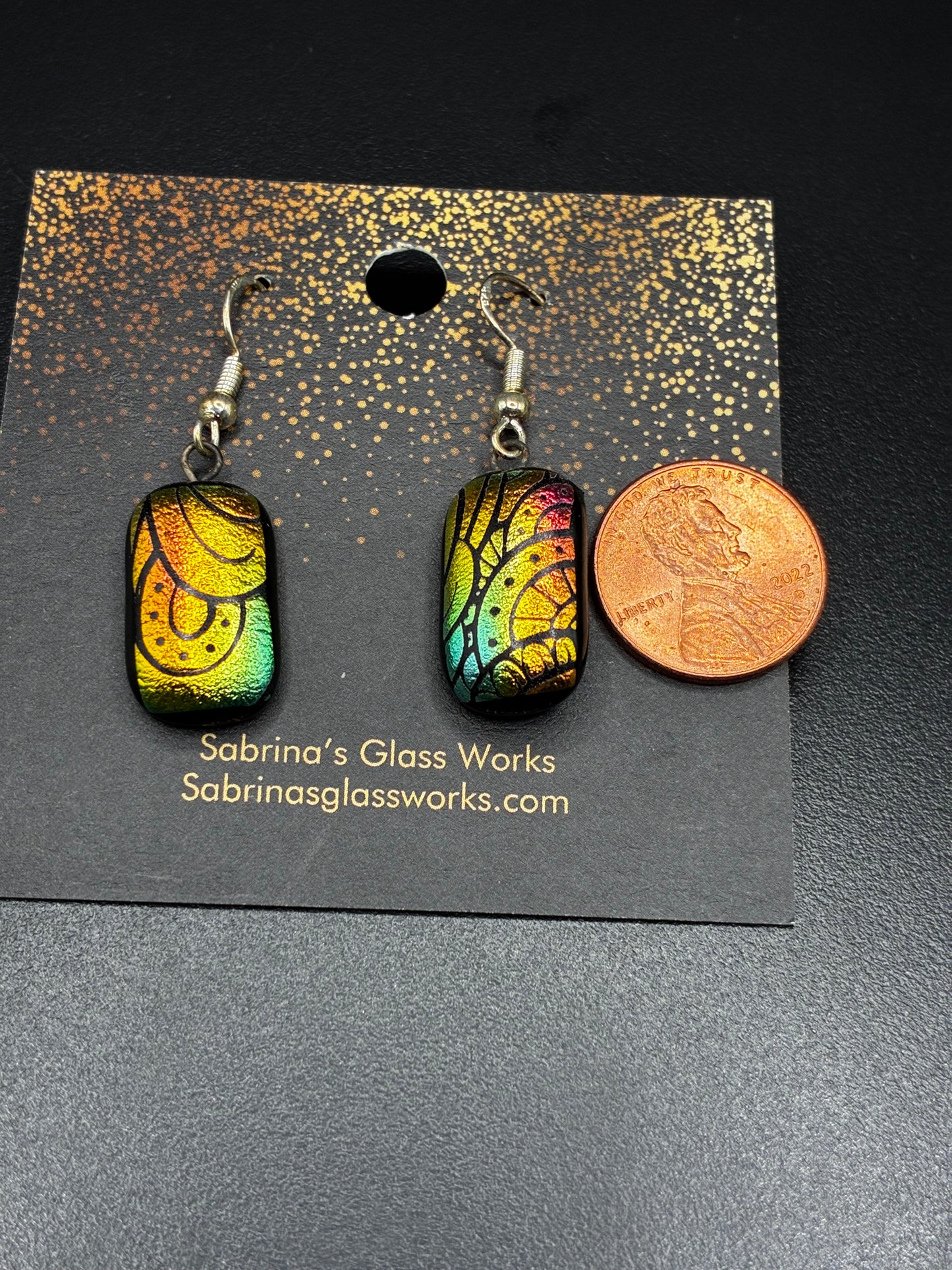 459- Multicolored Dichroic earrings