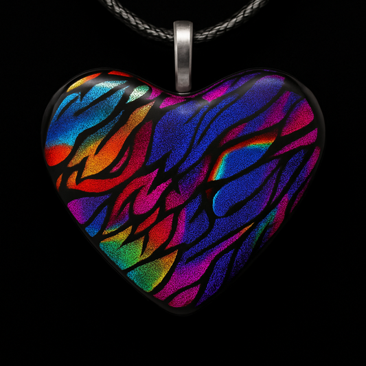 953-Multicolored Flames Dichroic Pendant