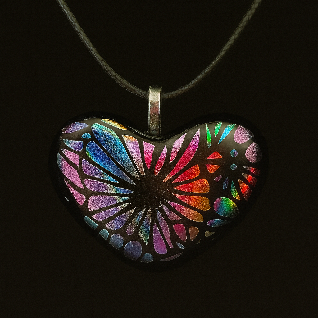 919-Multicolored Dichroic Glass Pendant