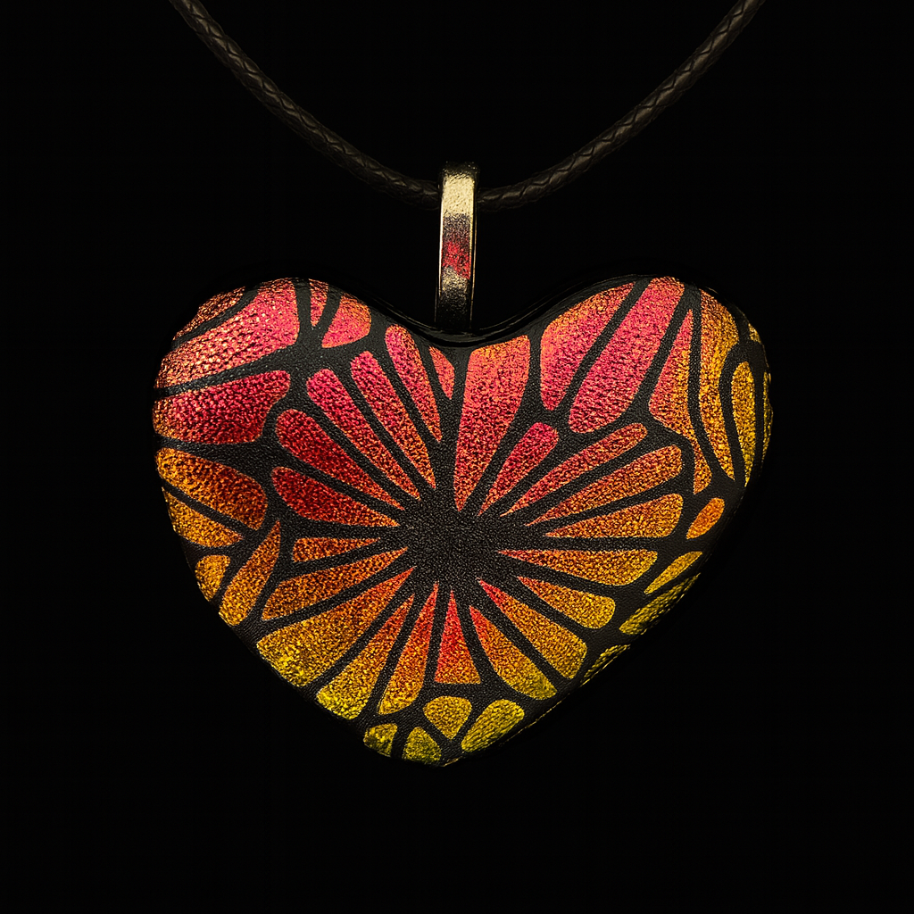 940-Copper  Dichroic Glass Pendant