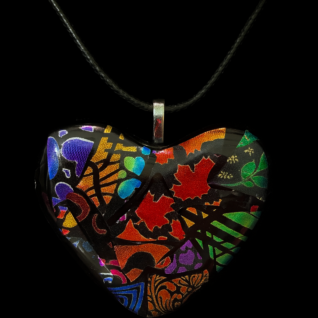 817-Multicolored Dichroic Glass Pendant