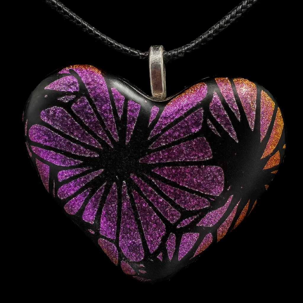 951-Rich pink and purple Dichroic Pendant