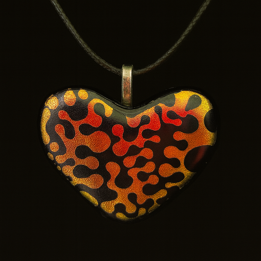 918--Copper and black Dichroic Glass