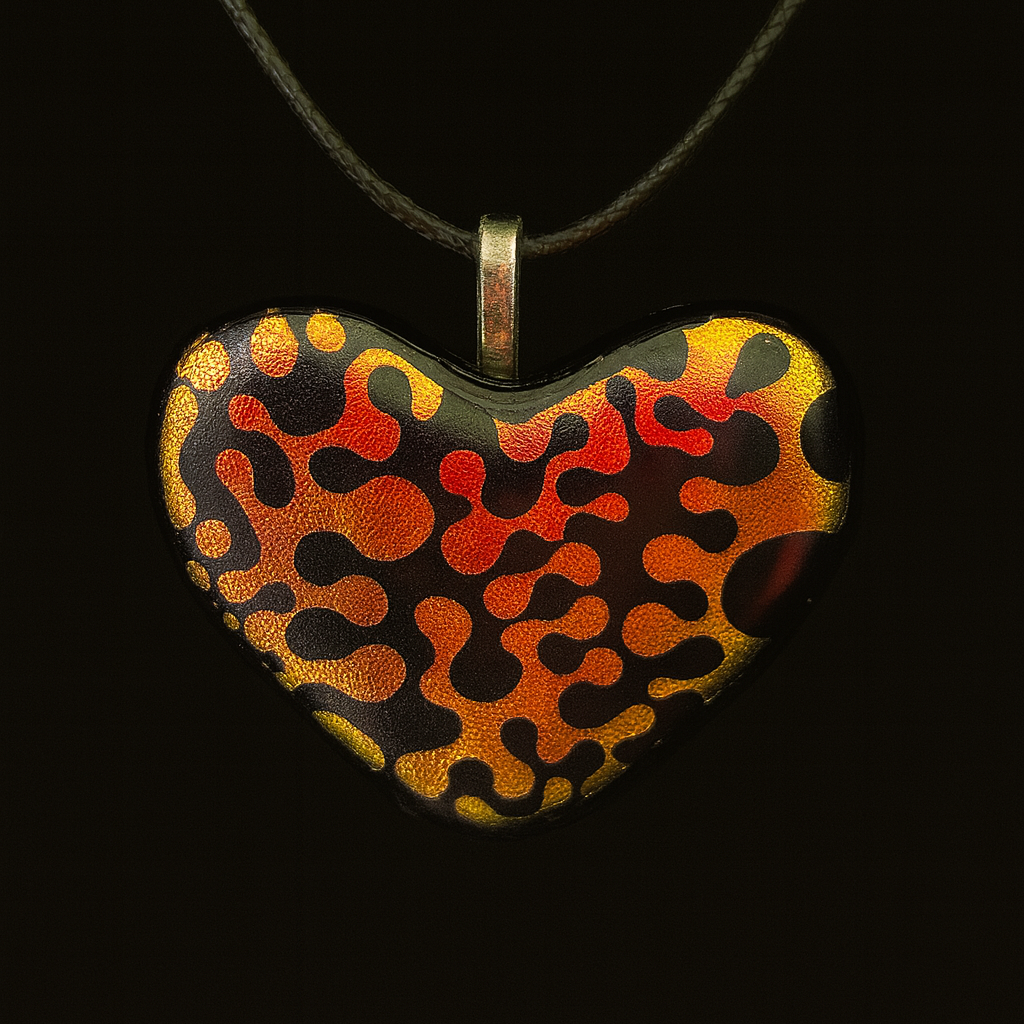 900-Fall colors Dichroic glass earring.