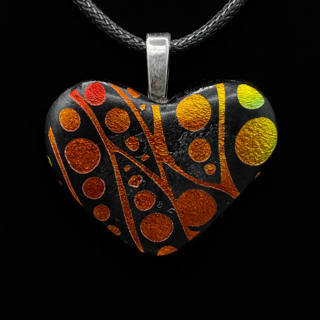 912-Rich reds, oranges, gold Dichroic glass earrings