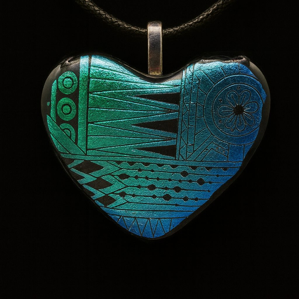952-Blueish, teal Dichroic Pendant