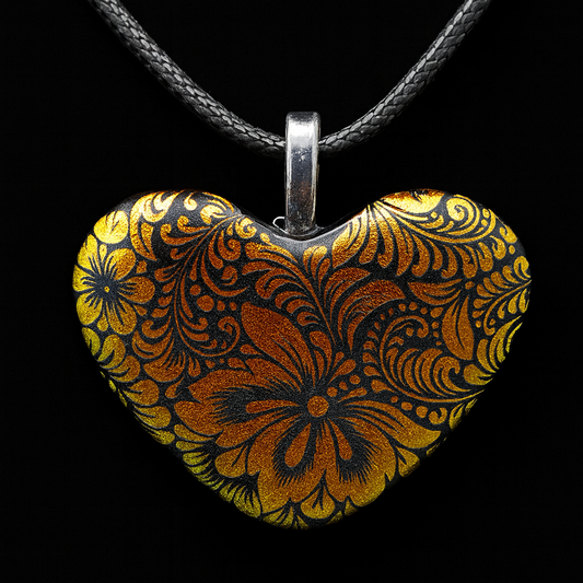 904- Copper colored Dichroic glass pendants