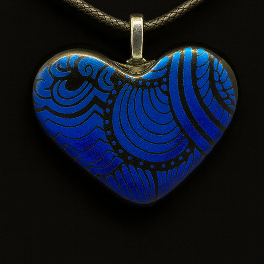 969- Deep blue Dichroic Oendant