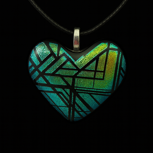 937-Multicolored Dichroic Glass Pendant