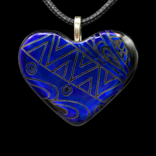 977-Lush Cobalt Blue Dichroic Glass Pendant