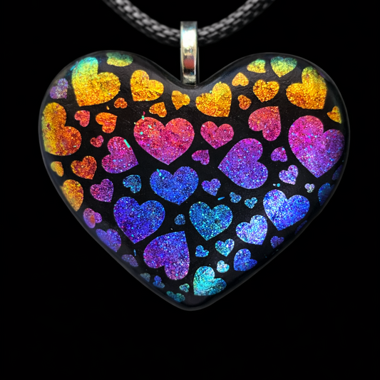 993- Multicolored Hearts on Hearts