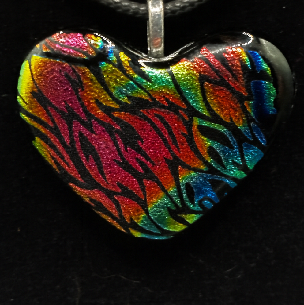 970-Multicolored Flame Dichroic Pendant