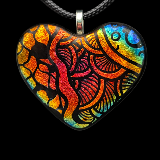 997-Multicolored Dichroic Glass Pendant