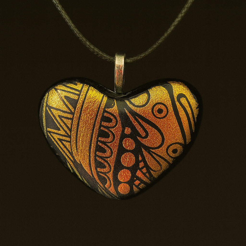 922-Copper/Gold Dichroic Glass Pendant