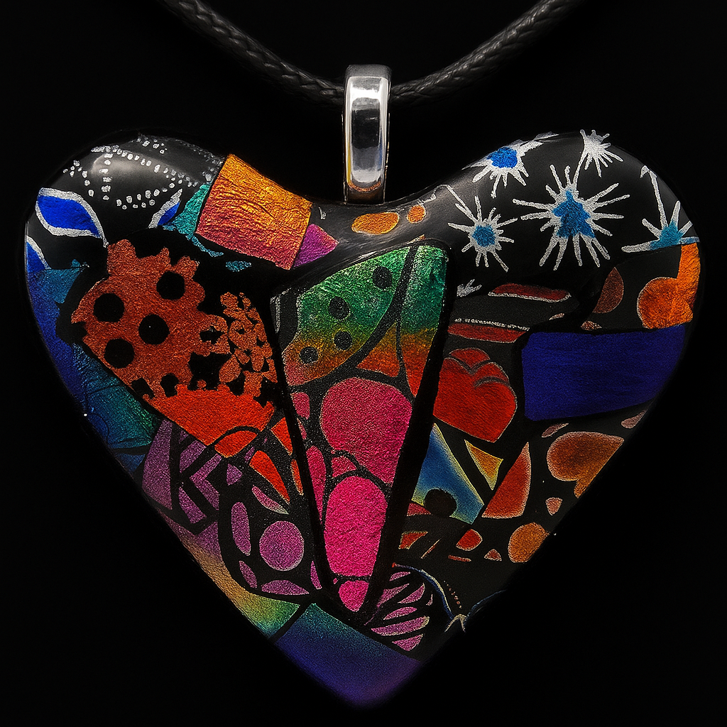 802-Multicolored Dichroic Large Heart