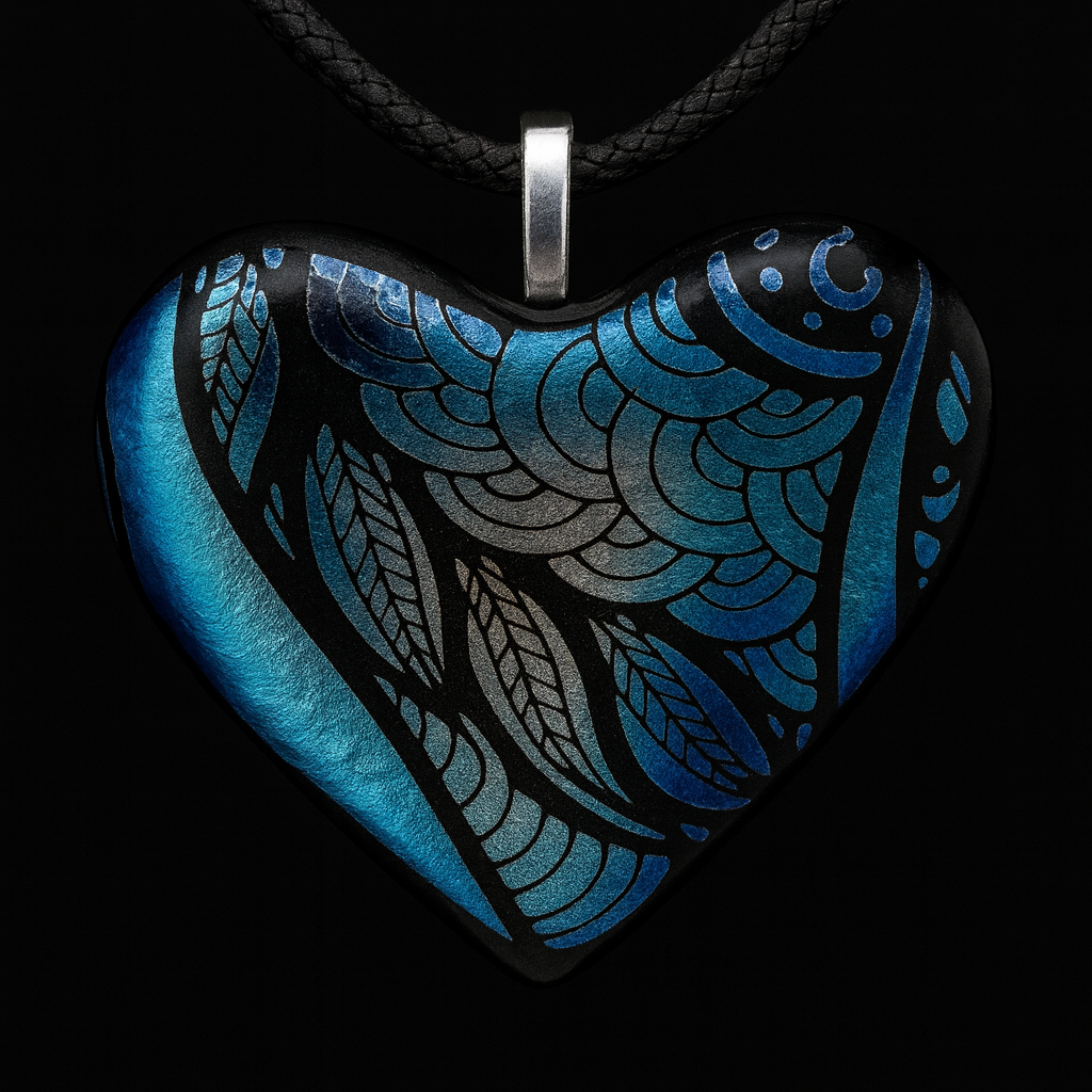 965-Blue and Silver Dichroic Pendant