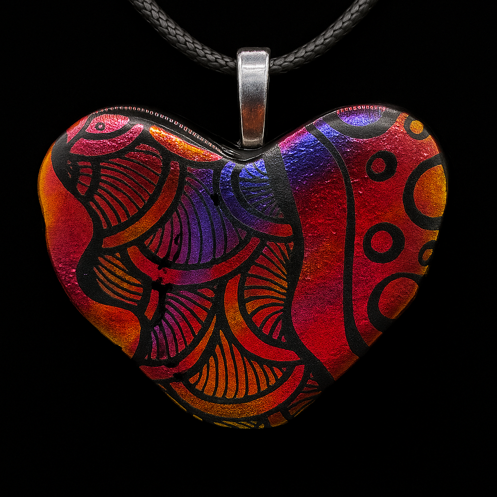 927-Multicolored Dichroic glass pendant