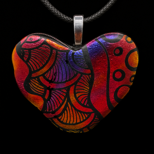 927-Multicolored Dichroic glass pendant