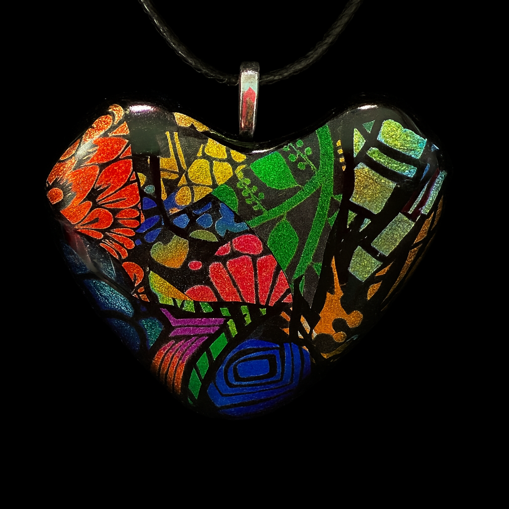 815-Multicolored Dichroic Glass Pendant