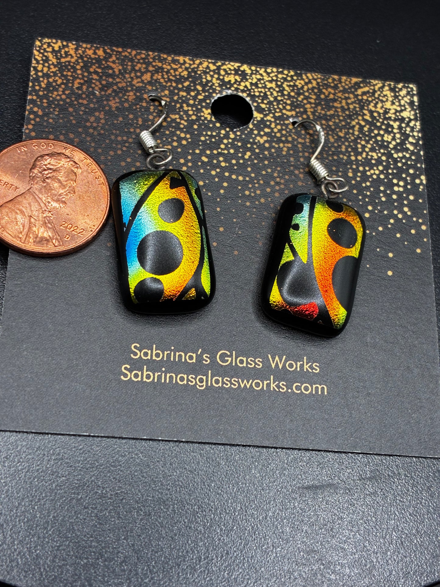 431- Multicolored Dichroic Earrings