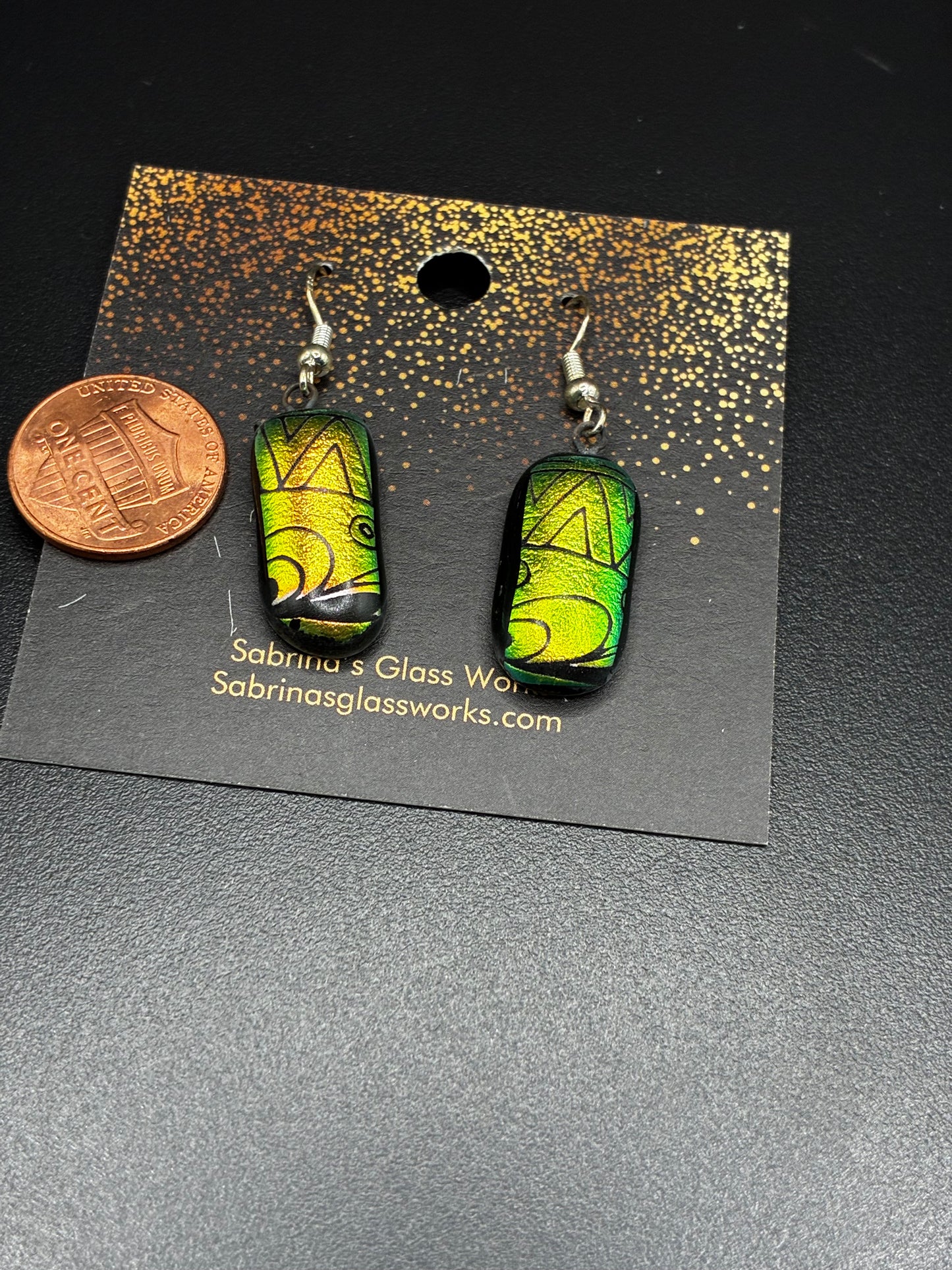 436- Multicolored Dichroic Earring
