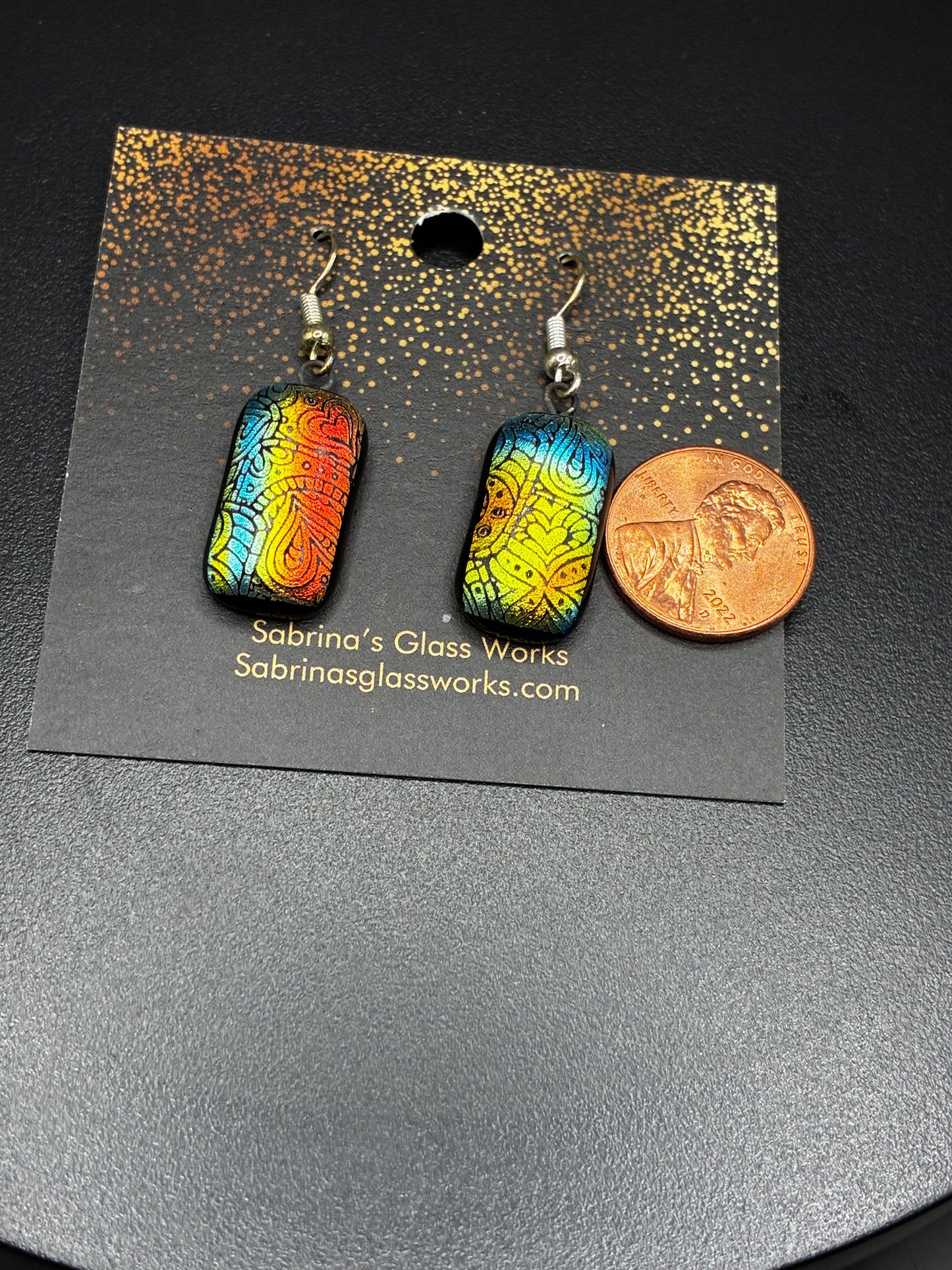 449- Multicolored Dichroic earrings
