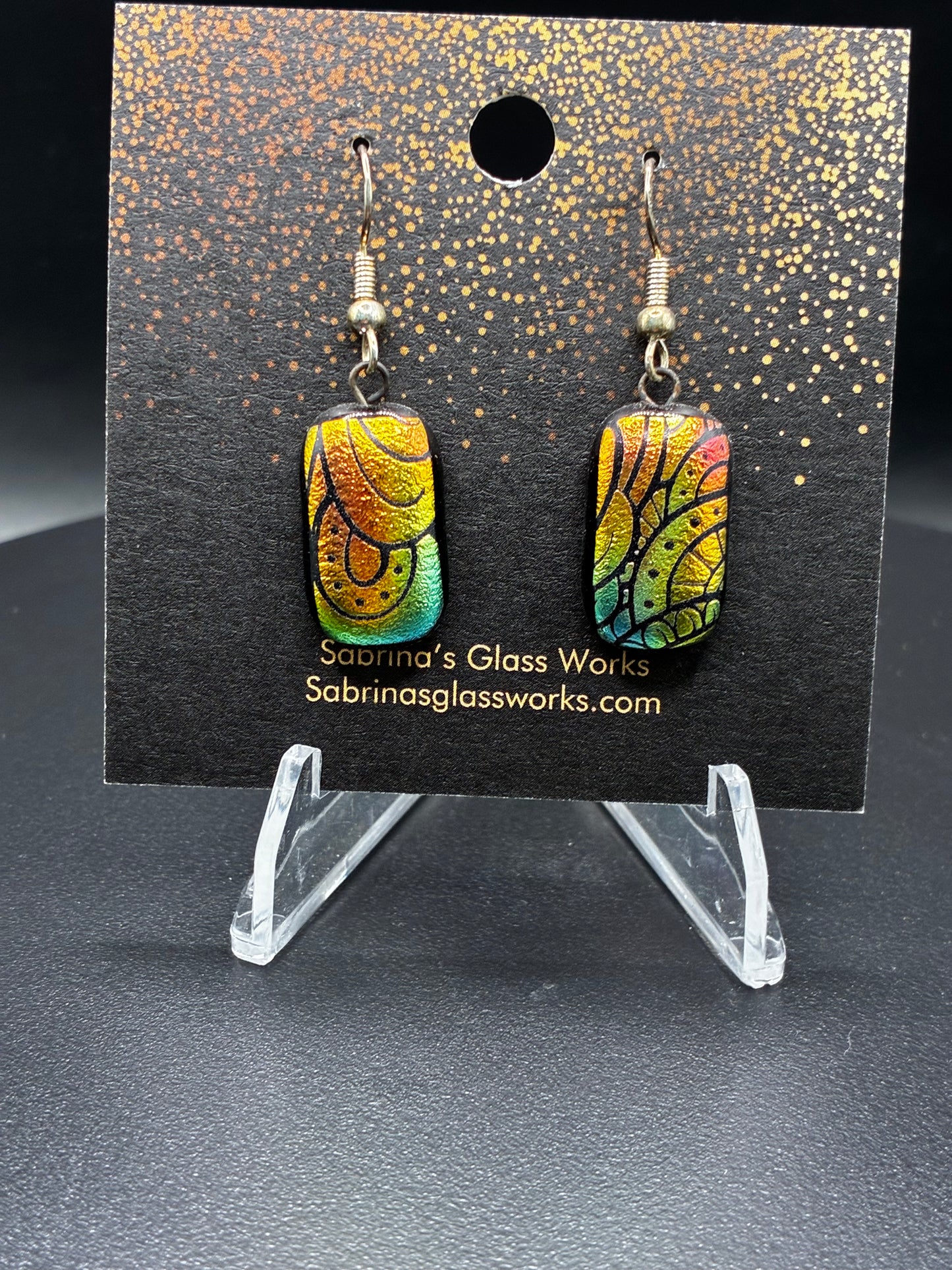 459- Multicolored Dichroic earrings