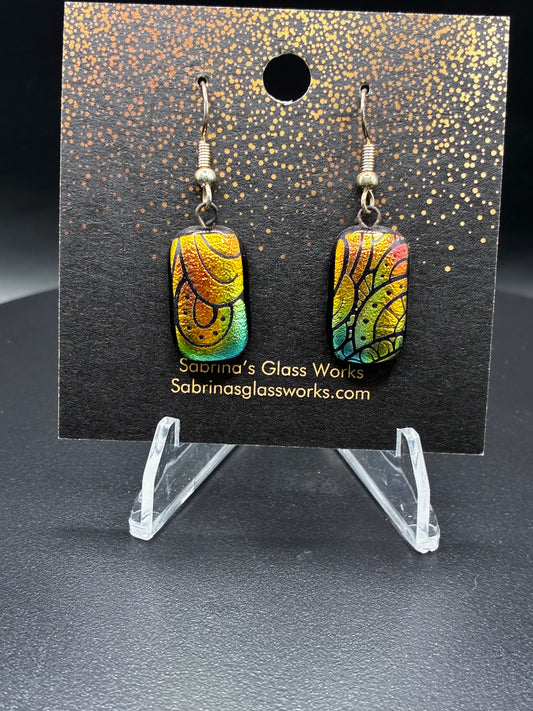 459- Multicolored Dichroic earrings