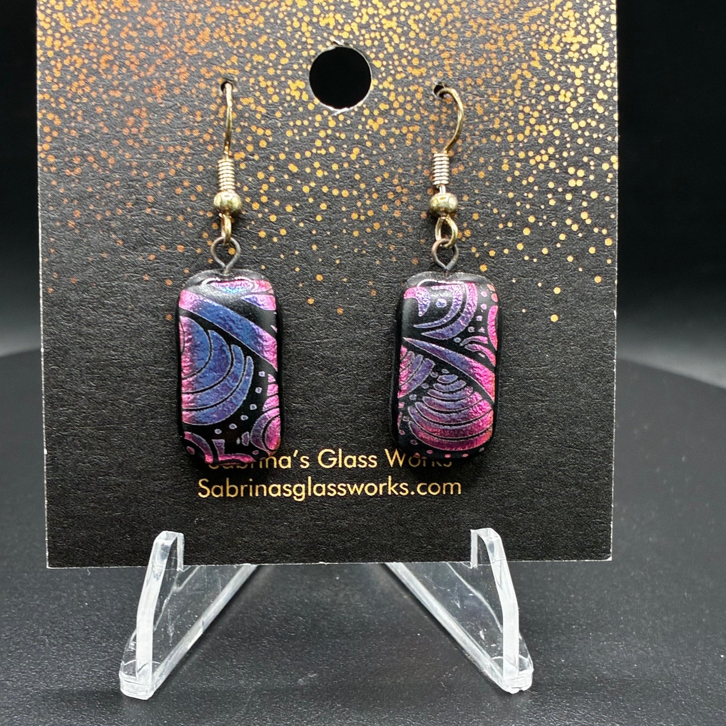 454- Multicolored Dichroic Earrings