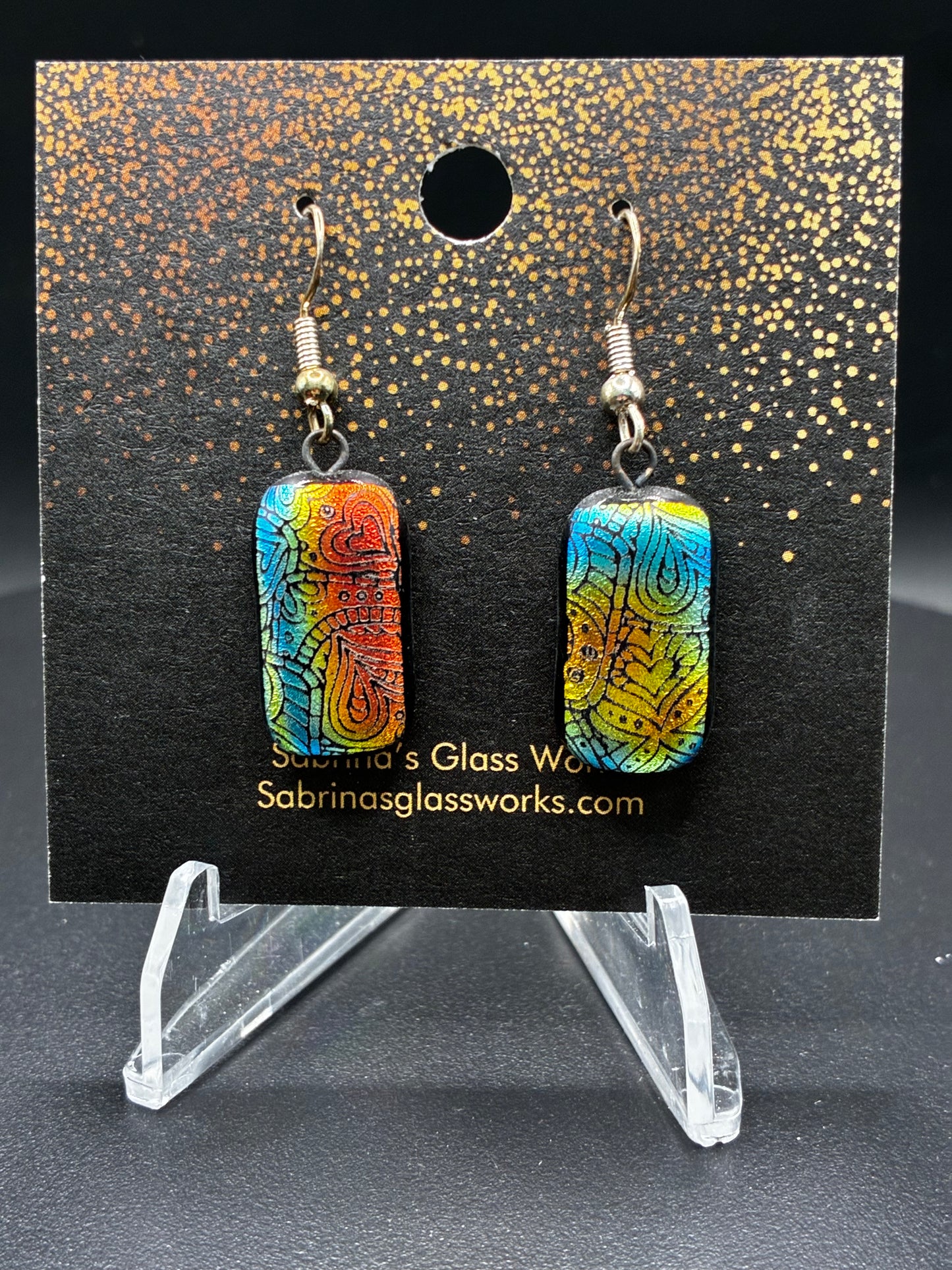 449- Multicolored Dichroic earrings
