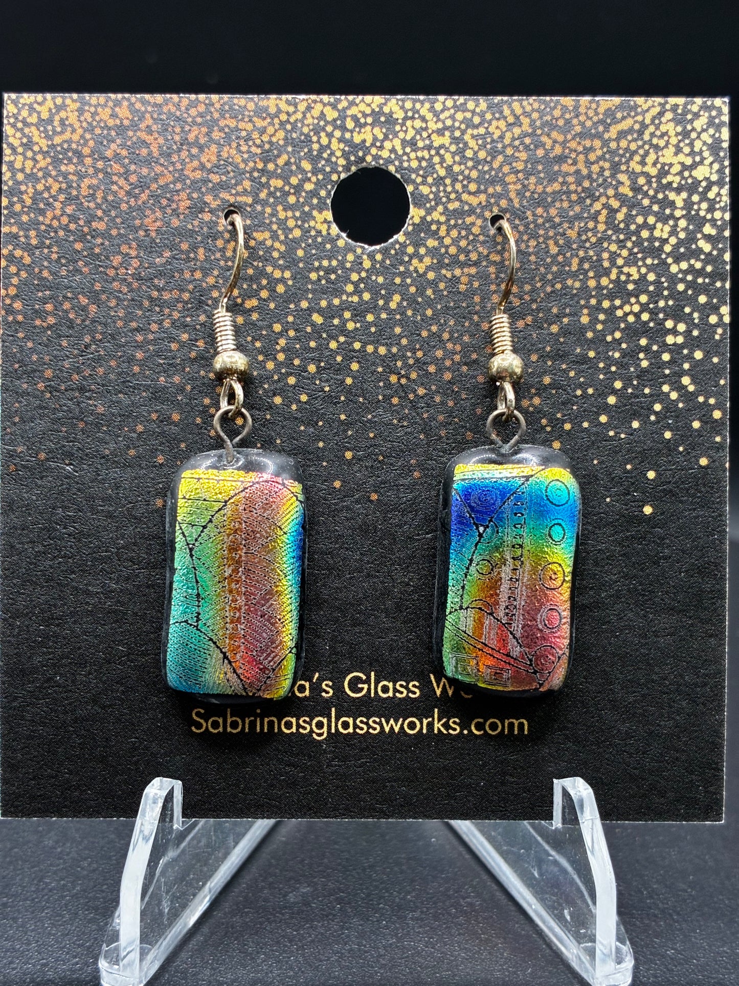 444- Multicolored Dichroic Earring