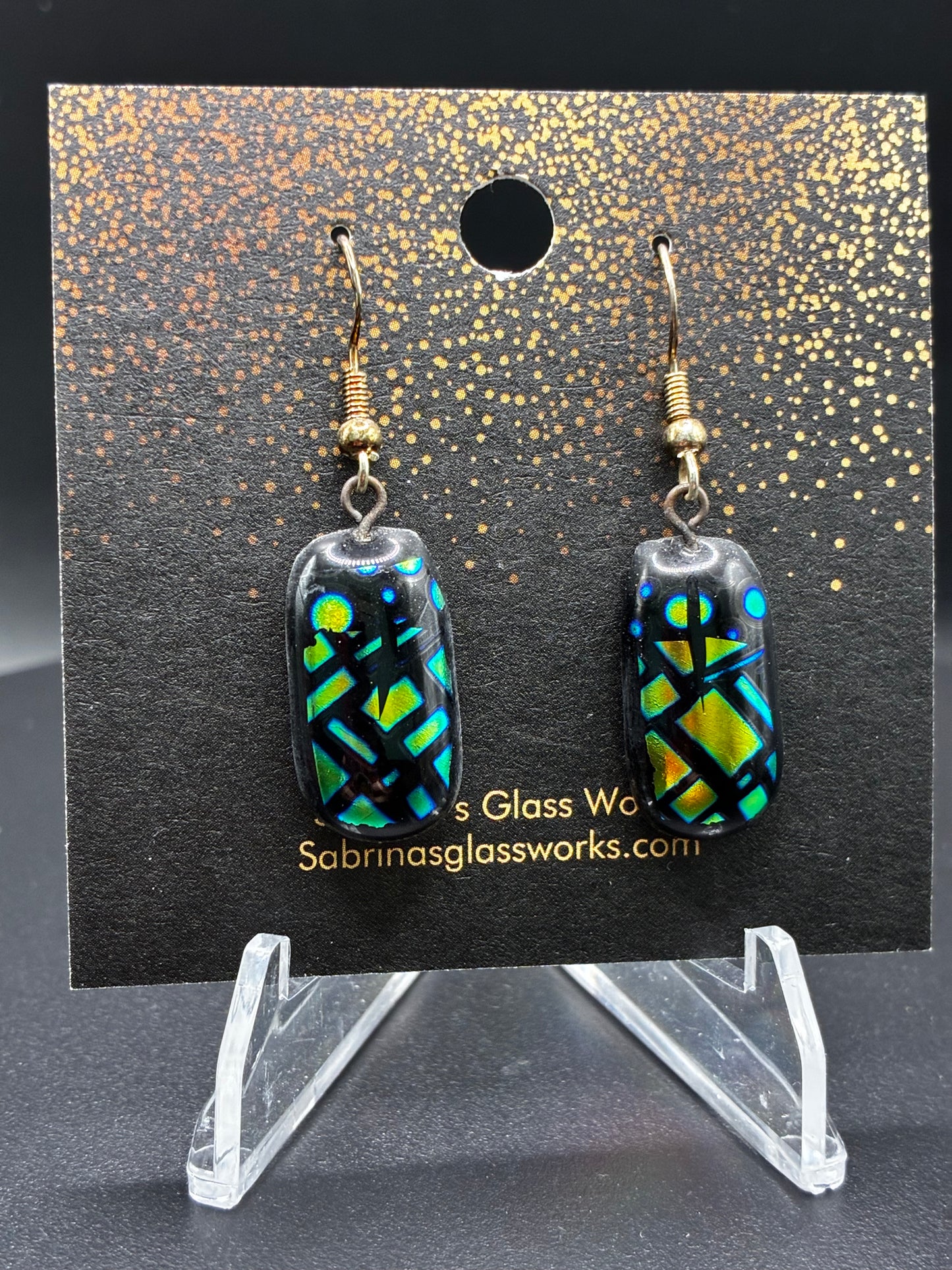 439-Multicolored Dichroic Earrings