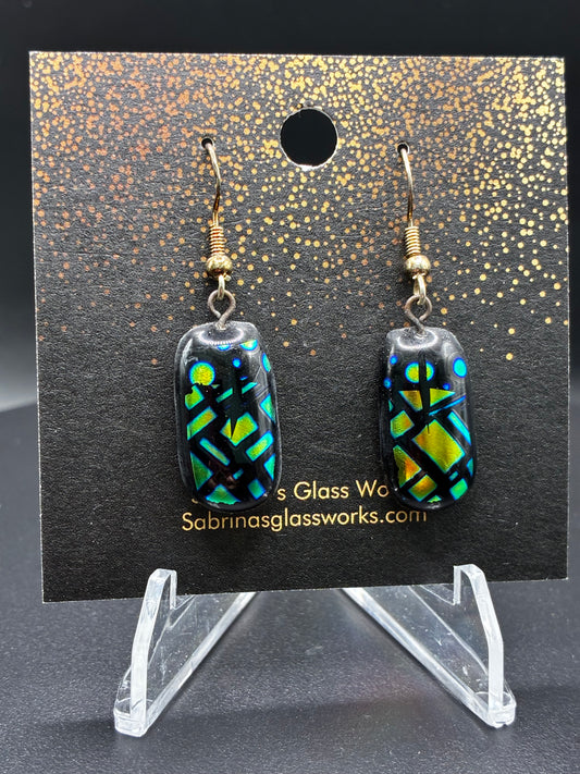 439-Multicolored Dichroic Earrings