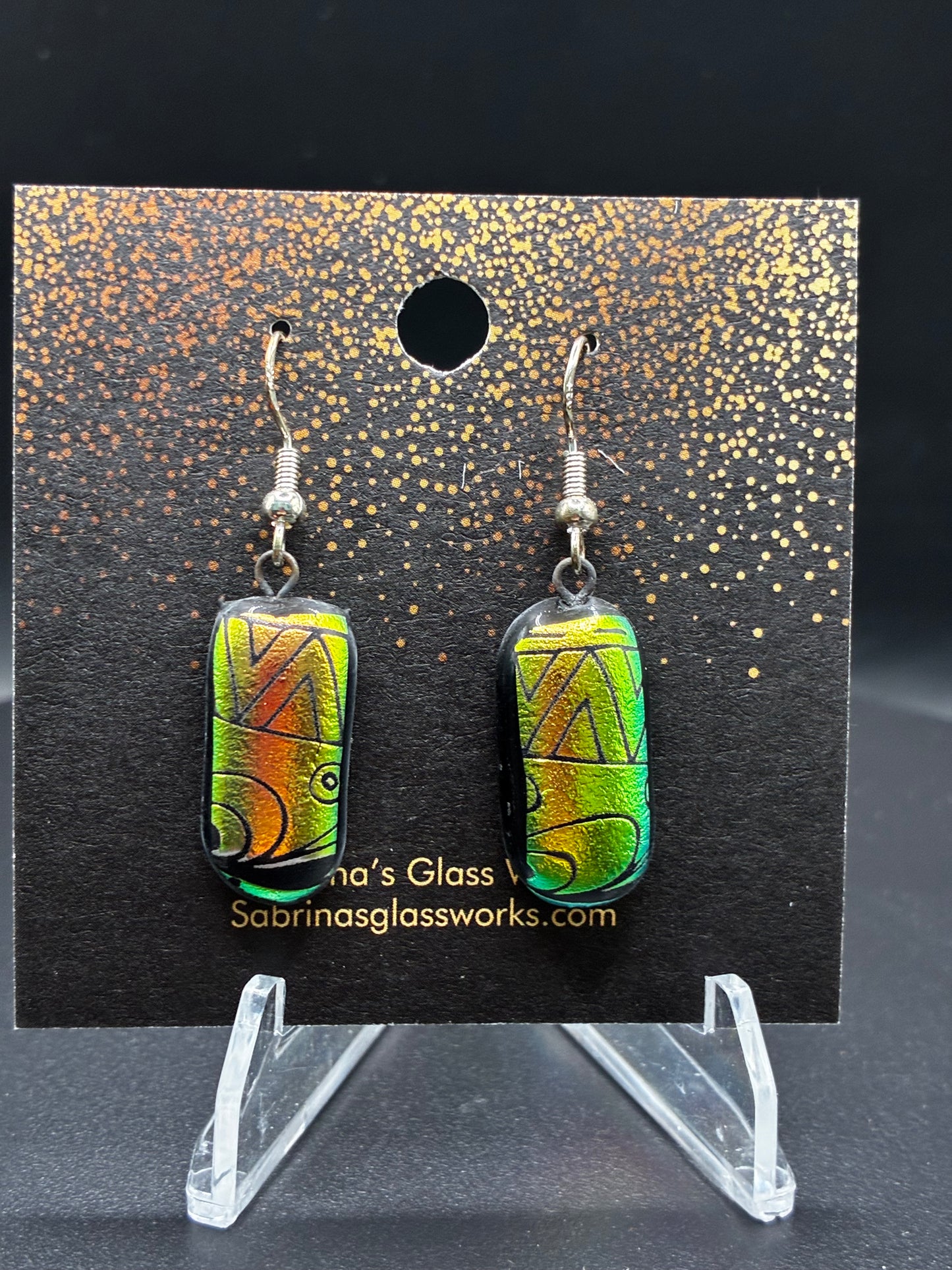436- Multicolored Dichroic Earring