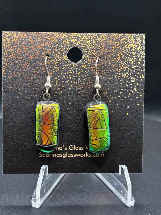 436- Multicolored Dichroic Earring
