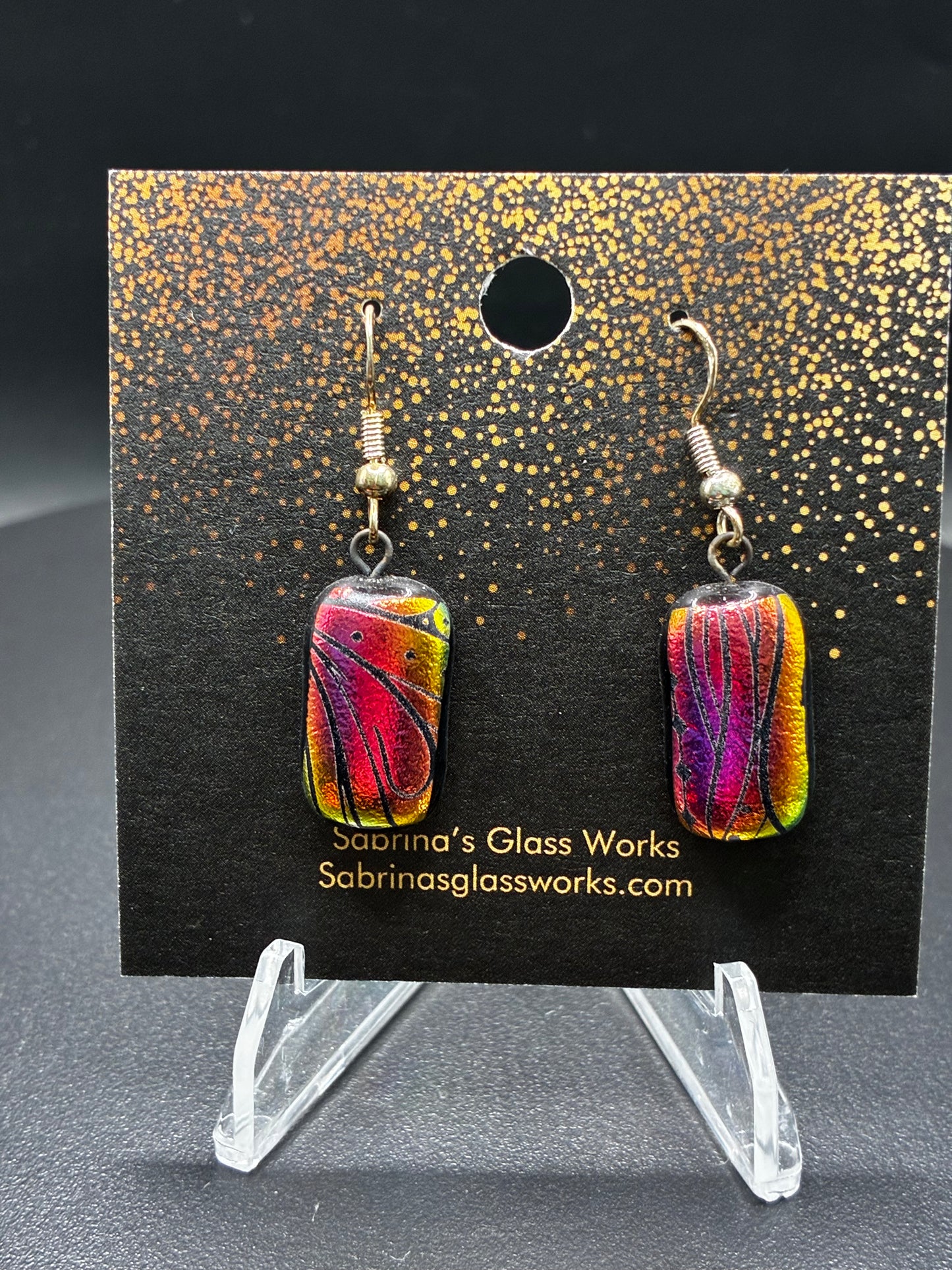 424-Multicolored Dichroic Earrings