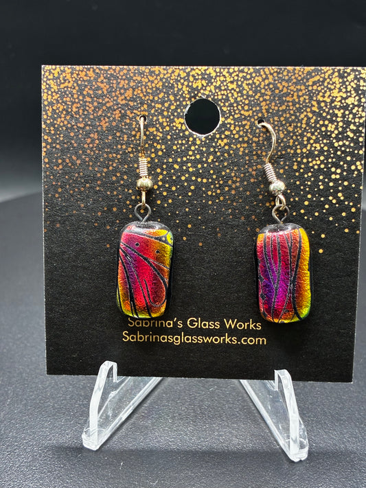 424-Multicolored Dichroic Earrings