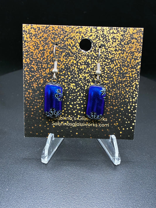 465-Let it snow Dichroic Earrings
