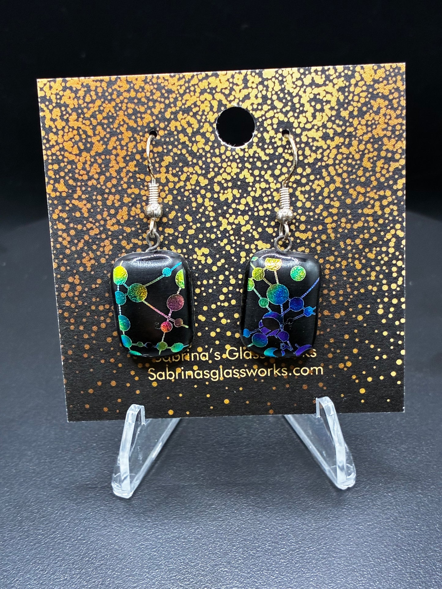 463-Multicolored Dichroic Earrings